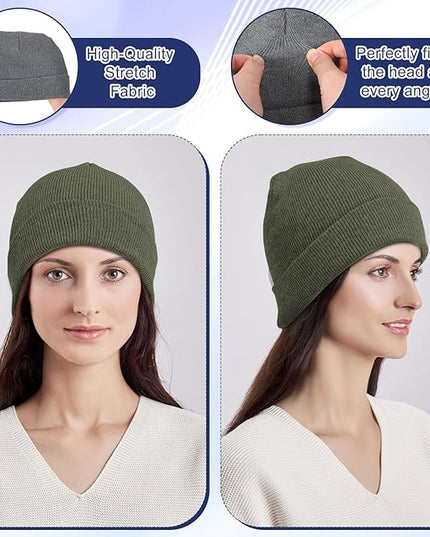 Winter Beanie Hats Bulk for Men Women Beanie Cap for Donation Cozy Knitted Cuffed Skull Cap Gift Soft Ski Hat
