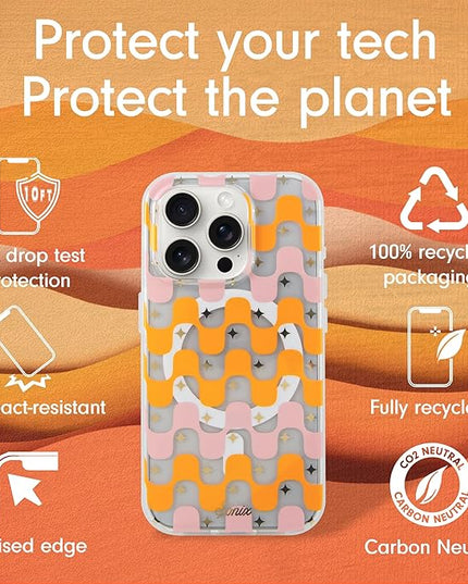 Sonix Protective Phone Case for iPhone 15 Pro Max | Compatible with Magsafe | 10ft Drop Tested | Retro Stripe