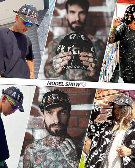 Trendy Unisex Graffiti Baseball Cap, Adjustable Cotton Baseball Cap for Men & Women, Athletic Streetwear Hat