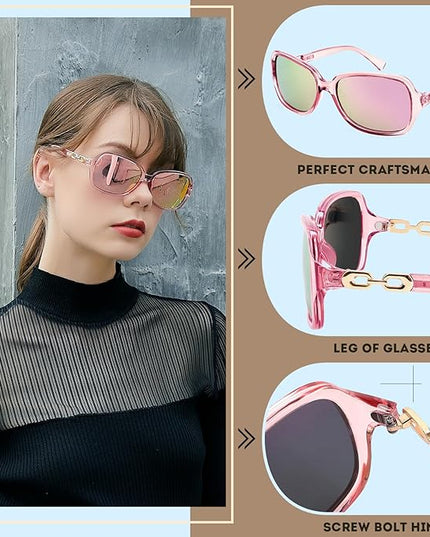 FEISEDY Vintage Square Polarized Sunglasses for Women UV400 Travel Driving Fashion Arcuate Sunglasses B2526