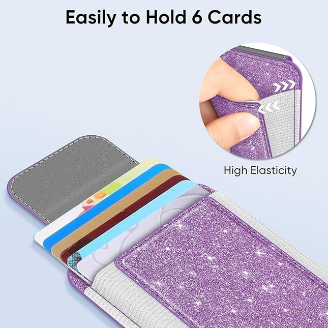 FINPAC MagSafe Wallet, Magnetic Card Wallet Holder for iPhone 17/16/15/14/13/12 Series, Safe RFID Blocking Slim Leather 6 Card Holder for Women Men