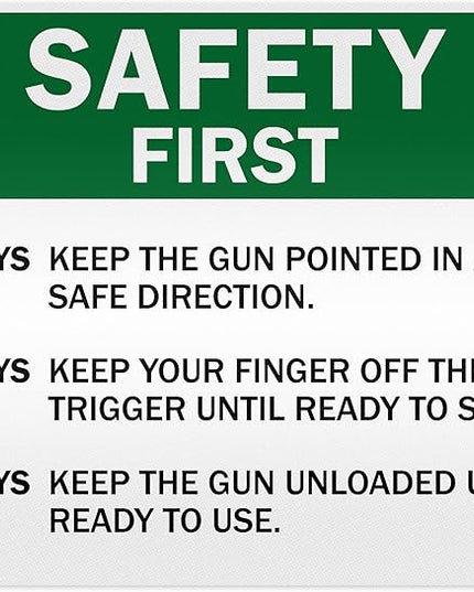 Safety First Always Keep The Gun Pointed In A Safe Direction Sign, 24x30 Inches, 3M EGP Reflective .080 Aluminum, Fade Resistant, Made in USA by My Sign Center
