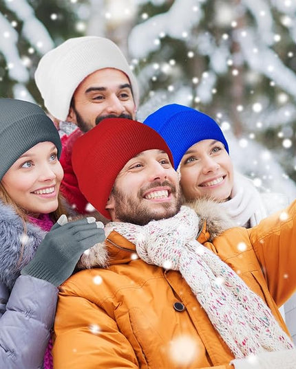 48 Pcs Bulk Winter Knit Beanies Gloves Men Women Warm Beanie Touchscreen Gloves Set Cozy Winter Accessories