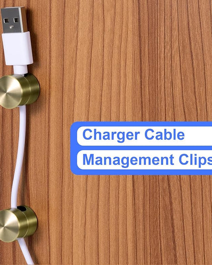 5 Sets Charger Holders for Cords, Antique Copper Color Adjustable Cable Anchor Holders, Adhesive Metal Cord Clips, Cable Management Wire Organizers for Desk, Office, Nightstand