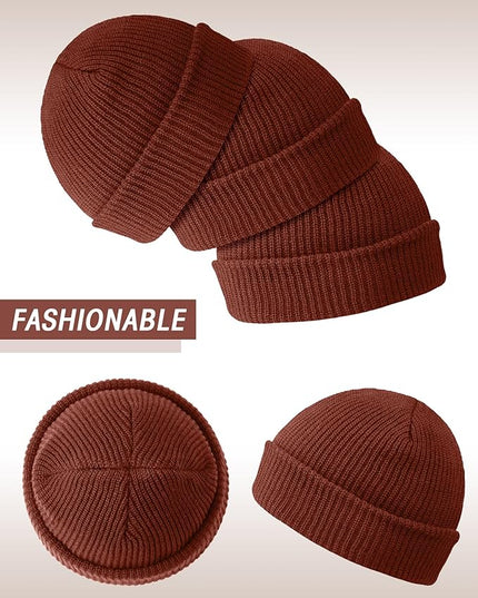 Zhanmai 12 Pack Small Winter Beanie Hats Bulk Warm Knitted Cuffed Skull Cap for Men Women
