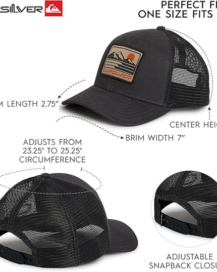 Quiksilver Men's Premium Cotton Adjustable Snap Back Logo Baseball Cap