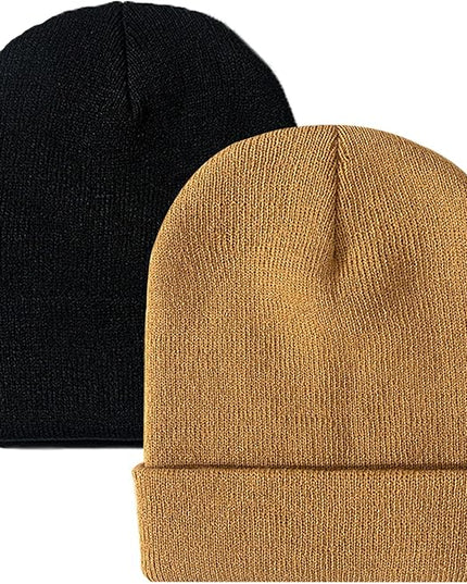 ZOORON 1&2 Pack Beanie for Men Women Slouchy Beanie Hats Winter Knit Caps Soft Ski Hat Unisex