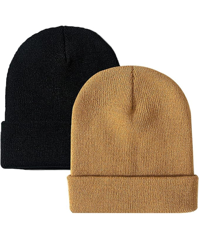 ZOORON 1&2 Pack Beanie for Men Women Slouchy Beanie Hats Winter Knit Caps Soft Ski Hat Unisex