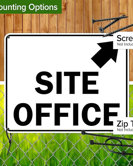 Site Office Up Right Arrow Sign, 24x30 Inches, 55 mil thick HDPS (high density polystyrene), Made in USA by My Sign Center