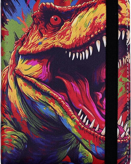 Passport Holder for Women and Men PU Leather Passport Cover for Travel (Colorful Dinosaur)