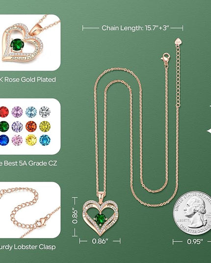 18K Rose Gold Necklaces for Women Birthday Gifts for Women Jewelry for Women Birthday Gifts for Wife Girlfriend Daughter Wife Birthday Gifts for Anniversary Mothers Day Christmas Valentines Gifts