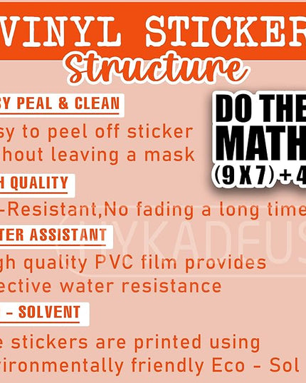 (3Pcs) Do The Math 67 Meme Stickers Funny Six Seven Math Teacher Student Sticker 6 7 Vinyl Decals Waterproof for Laptop, Water Bottle, Planner, Scrapbooking, 3" x 2.9"