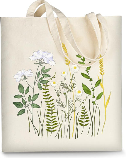 AUSVKAI Canvas Tote Bag for Women, Aesthetic Cute Grocery Grocery Reusable Cotton Gift Bag for Shooping Beach Trendy Gifts