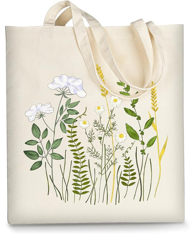 AUSVKAI Canvas Tote Bag for Women, Aesthetic Cute Grocery Grocery Reusable Cotton Gift Bag for Shooping Beach Trendy Gifts