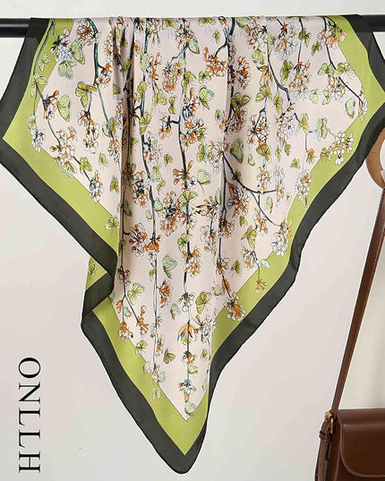 100% Mulberry Silk Scarf for Women Hair Lightweight Square Neckerchief Wrap For Head Scarves 21"