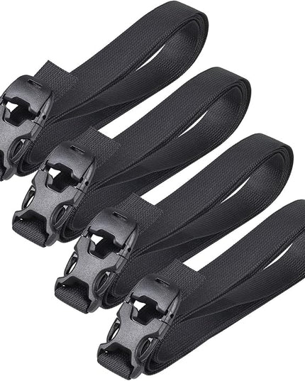 Vigorport Utility Straps Quick Release Nylon Backpack Accessory Bag Strap,Adjustable for Hiking,Travel,Outdoor Sports-4 Pack (Black, 1" W-96 L)