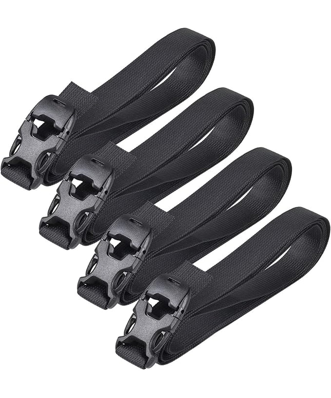 Vigorport Utility Straps Quick Release Nylon Backpack Accessory Bag Strap,Adjustable for Hiking,Travel,Outdoor Sports-4 Pack (Black, 1" W-96 L)