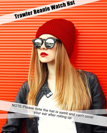 SATINIOR Fisherman Beanie Trawler Beanie Winter Watch Hat Roll up Edge Skullcap Unisex