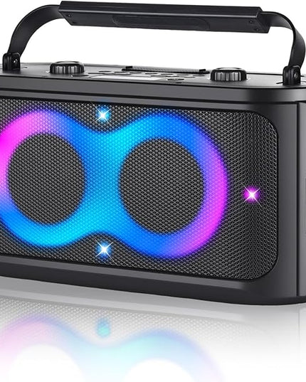 Portable Bluetooth Speaker 300W Peak Big Powerful Loud Sound Deep Bass Large Wireless Boombox with Subwoofer DSP Led Light for Home Party Outdoor Gatherings Camping Backyard