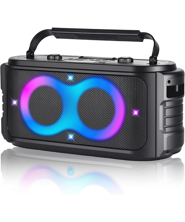 Portable Bluetooth Speaker 300W Peak Big Powerful Loud Sound Deep Bass Large Wireless Boombox with Subwoofer DSP Led Light for Home Party Outdoor Gatherings Camping Backyard