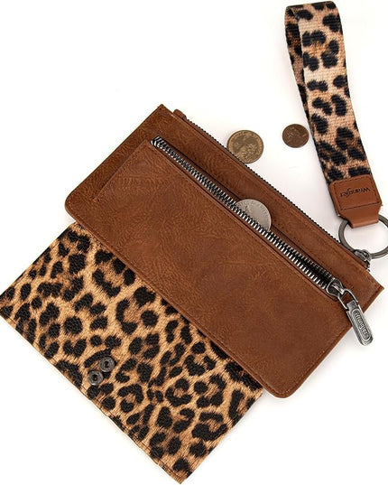 Montana West X Wrangler Wallet for Women Ladies Female Card Cases & Money Organizers Wristlet with Wallet Large Clutch with Coin Purse Smooth Zipper and Rfid Lining
