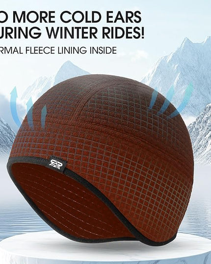 Skull Cap Helmet Liner, Winter Thermal Cycling Cap for Men & Women, Lightweight Cycling Hat for Biking Running Outdoor Work