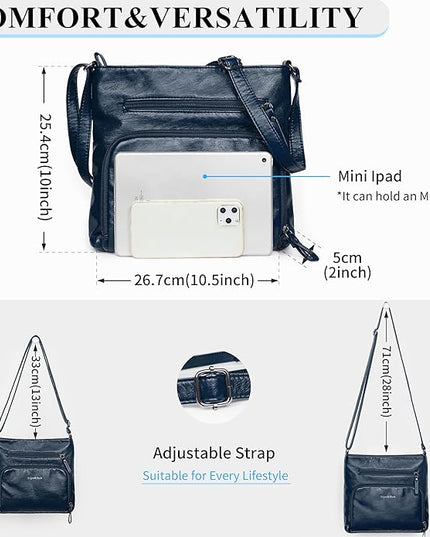 Crossbody Purses for Women Soft Vegan Leather Cross Body Handbag Lightweight Medium Shoulder Purse Travel Casual Bag