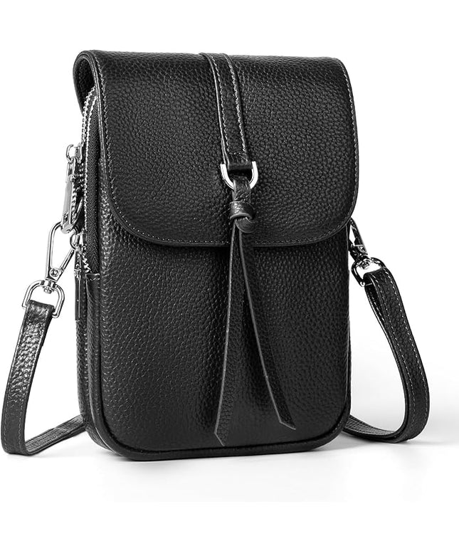 befen Genuine Leather Small Crossbody Bags for Women, Multi Pocket Cell Phone Crossbody Purse with RFID Blocking Card Slots