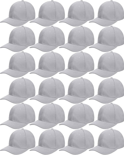 Handepo 24 Pcs Blank Baseball Cap Adjustable Back Strap Plain Blank Camouflage Hat Unisex Baseball Cap for Trucker Men Women