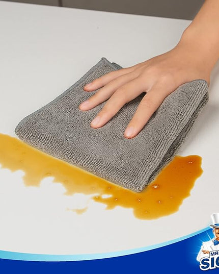 MR.SIGA Microfiber Cleaning Cloth, All-Purpose Microfiber Towels, Streak Free Cleaning Rags, Pack of 12, Grey, Size 32 x 32 cm(12.6 x 12.6 inch)