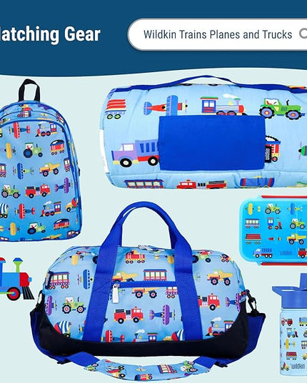 Wildkin ECO rPET Insulated Original Lunch Bag – Durable, Stylish, Ideal for School & Travel - Trains, Planes & Trucks