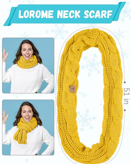 Winter Beanie Hat Scarf Gloves, Warm Fleece Knit Hats Touch Screen Gloves Neck Scarf Set Winter Gifts for Unisex Adult