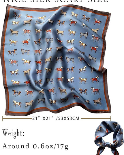 100% Mulberry Silk Scarf for Women Hair Lightweight Square Neckerchief Wrap For Head Scarves 21"