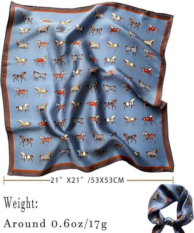 100% Mulberry Silk Scarf for Women Hair Lightweight Square Neckerchief Wrap For Head Scarves 21"