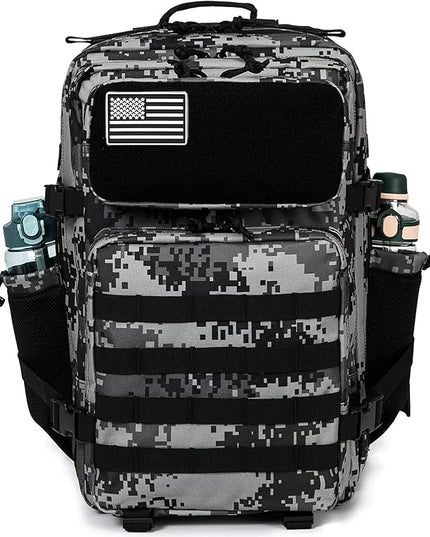 QT&QY 25L/45L Military Tactical Backpack For Men Molle Daypack 3 Day Bug Out Bag Hiking Rucksack With Bottle Holder
