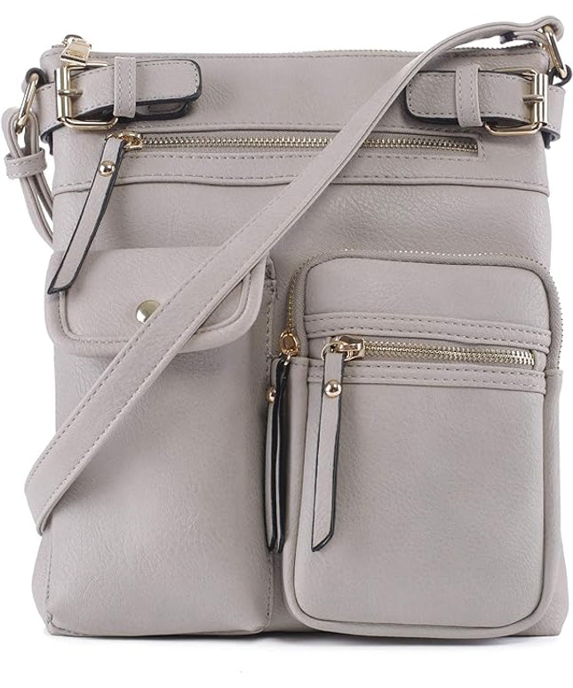 SG SUGU Katie Lightweight Medium Crossbody Bag Shoulder Bag with Multi Pocket for Women