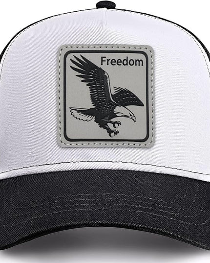 Animal Trucker Hats Leather Pattern Adjustable Snapback Mesh Animal Baseball Cap for Men