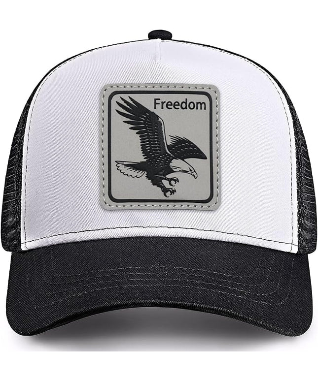 Animal Trucker Hats Leather Pattern Adjustable Snapback Mesh Animal Baseball Cap for Men