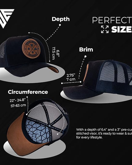 Urban Effort Mesh Back Cap - for Men and Women Baseball Hat 5-Panel Trucker Hat - Great Snapback Closure for Hunting & Hiking
