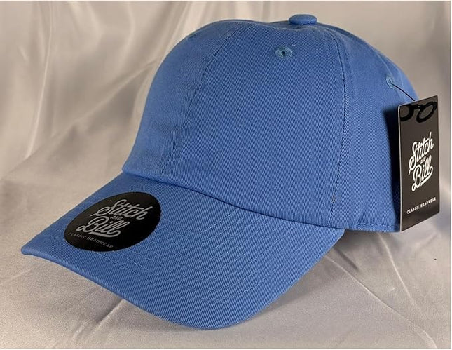 Stitch and Bill Mens Athletic Deep-Crown Baseball Cap 100% Soft Cotton Unstructured Dad Hat Outdoors Adjustable