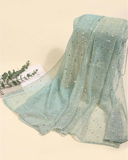Floerns Women's Sequin Bandana Square Scarf Silk Scarves Mesh Shawl and Wrap for Evening Dresses