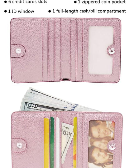 AINIMOER Small Leather Wallet for Women, Ladies Credit Card Holder RFID Blocking Women's Mini Bifold Pocket Purse