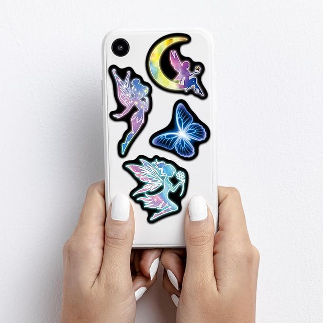 Neon Princess Water Bottle Stickers for Kids，50 Pcs Fairy Waterproof Vinyl Laptop Decals, Teens Girls Boys Adults Phone Case Skateboard Luggage Decor