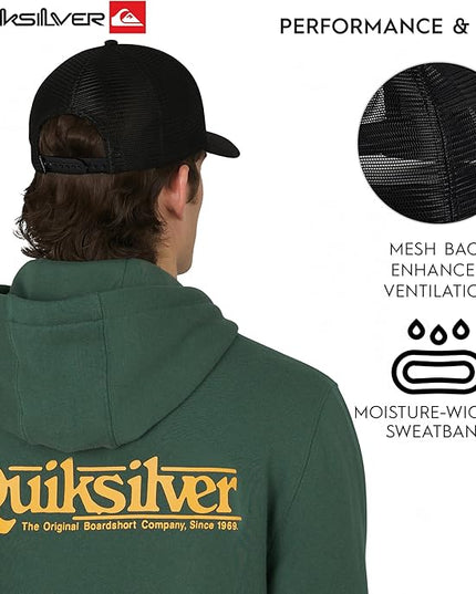 Quiksilver Men's Premium Cotton Adjustable Snap Back Logo Baseball Cap