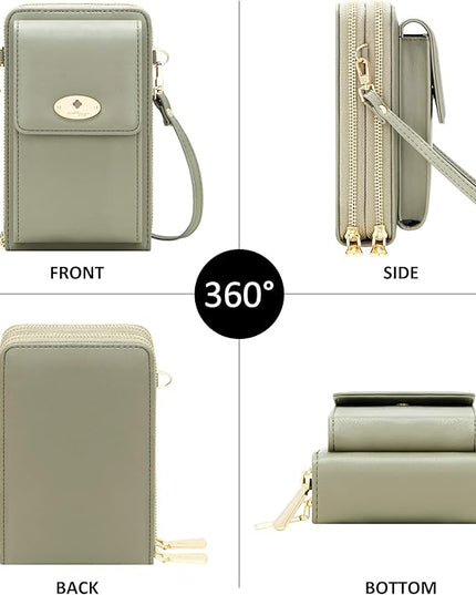 KUKOO Small Crossbody Bag Cell Phone Purse Wallet with Credit Card Slots for Women