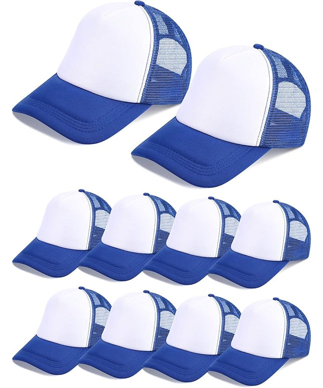 10 Pcs Sublimation Blank Trucker Hats Bulk Mesh Baseball Cap Polyester Mesh Trucker Hat for Men and Women