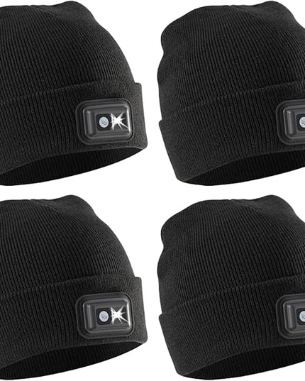 POWERCAP LED Hat Light 150 Lumens Rechargeable Fleece Beanie with Bright Built-in Headlamp Waterproof LED Warm One Size Cap