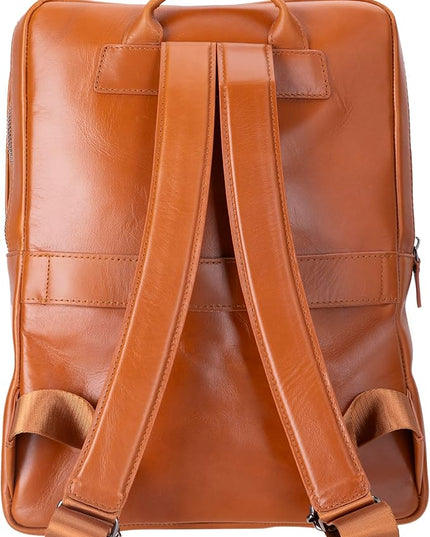 Osceola Genuine Leather Laptop Backpack for Men & Women, Handmade Leather Backpack Fits 16 Inch Laptop (Tan)