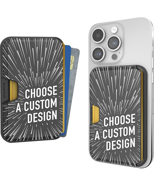 Smartish Wallet for MagSafe iPhones - Side Hustle - Vegan Leather Slim Detachable Magnetic Card Holder for Apple iPhone 17/16/15/14/13/12/13/12 Models - Custom Prints