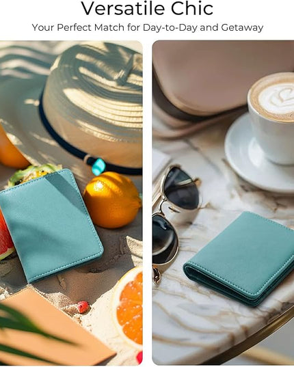 Alldaily Small RFID Wallet for Women Slim Compact Bifold Pocket Ladies Travel Mini Purse (Purist Blue)
